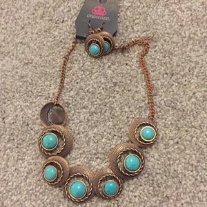 Turquoise necklace and earring set